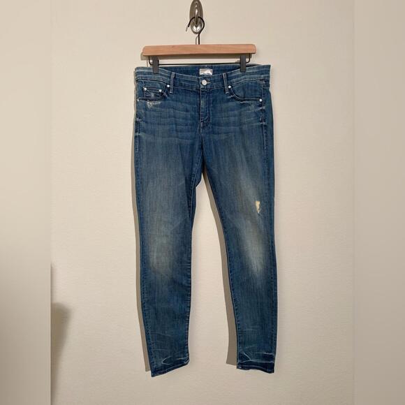 MOTHER Denim - MOTHER Size 31 The Looker Graffiti Girl Skinny Jeans Distressed Mid Rise EUC